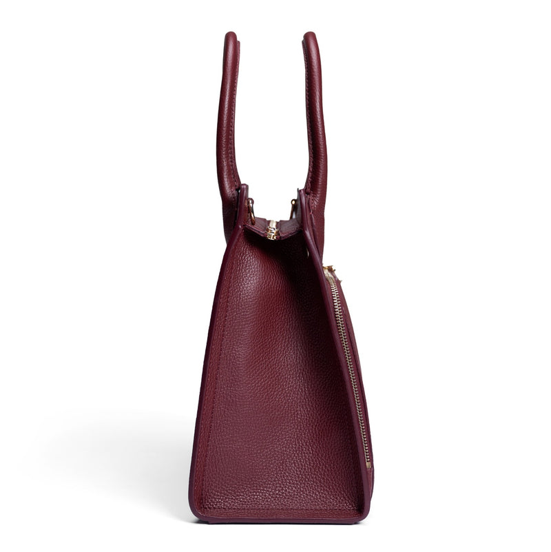 Isabel Bernard Honoré Nadine bordeauxrote Handtasche aus Kalbsleder mit 13-Zoll-Laptopfach IB25110-052-13-zoom-