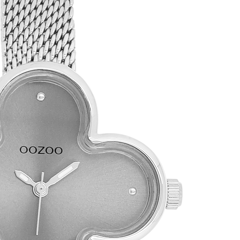 OOZOO Timepieces Silberne Und Graue Kleeblatt Damenuhr C11526-zoom-