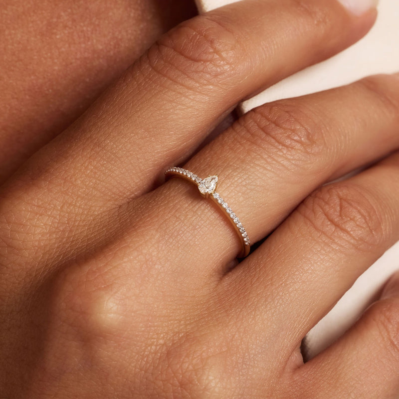 Isabel Bernard De la Paix Eloise 14 karat gold ring with diamond 0.10 carat IBD330043-48-zoom-