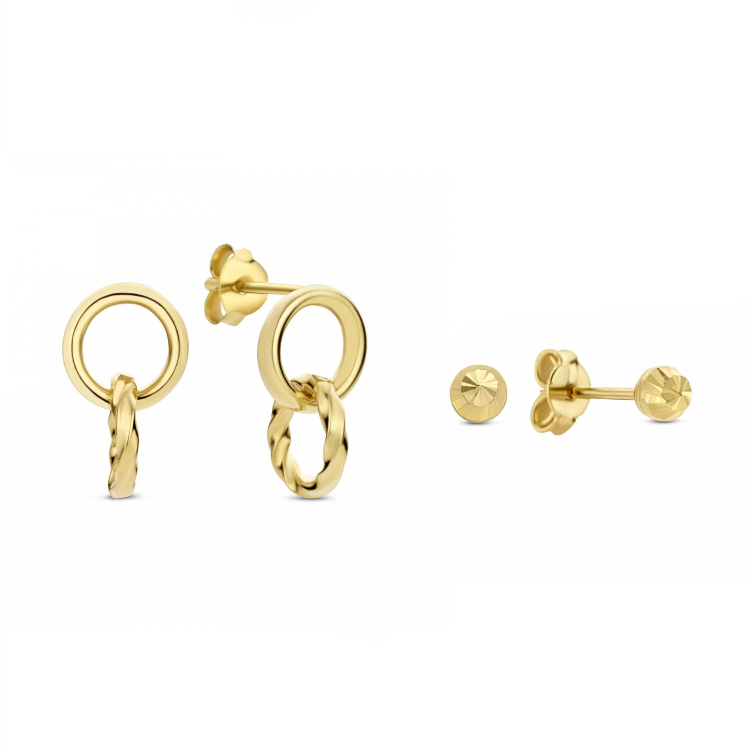 Isabel Bernard Cadeau D'Isabel 14 Carat Golden Earrings Set IB90146