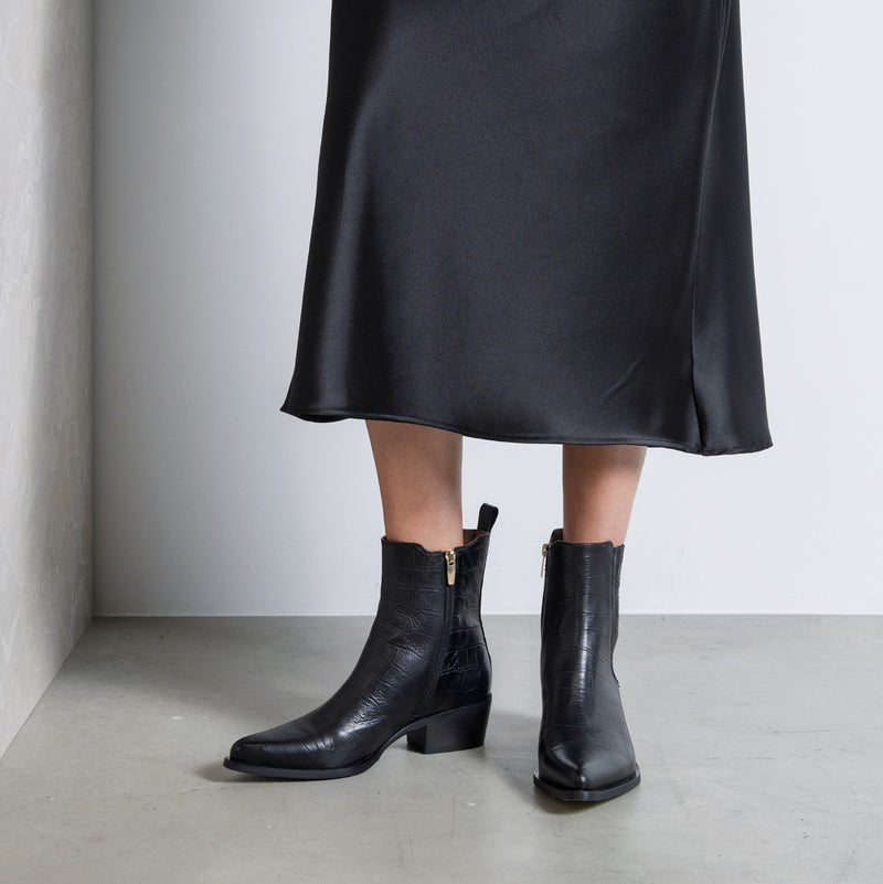 Isabel Bernard Vendôme Amandine Kroko Schwarz Kalbsleder Stiefel IB53010-201-36-zoom-