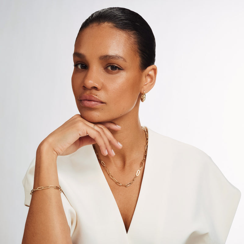 Isabel Bernard Cadeau d'Isabel 14 karat Gold Halskette und Armband Geschenksets IB90170-zoom-