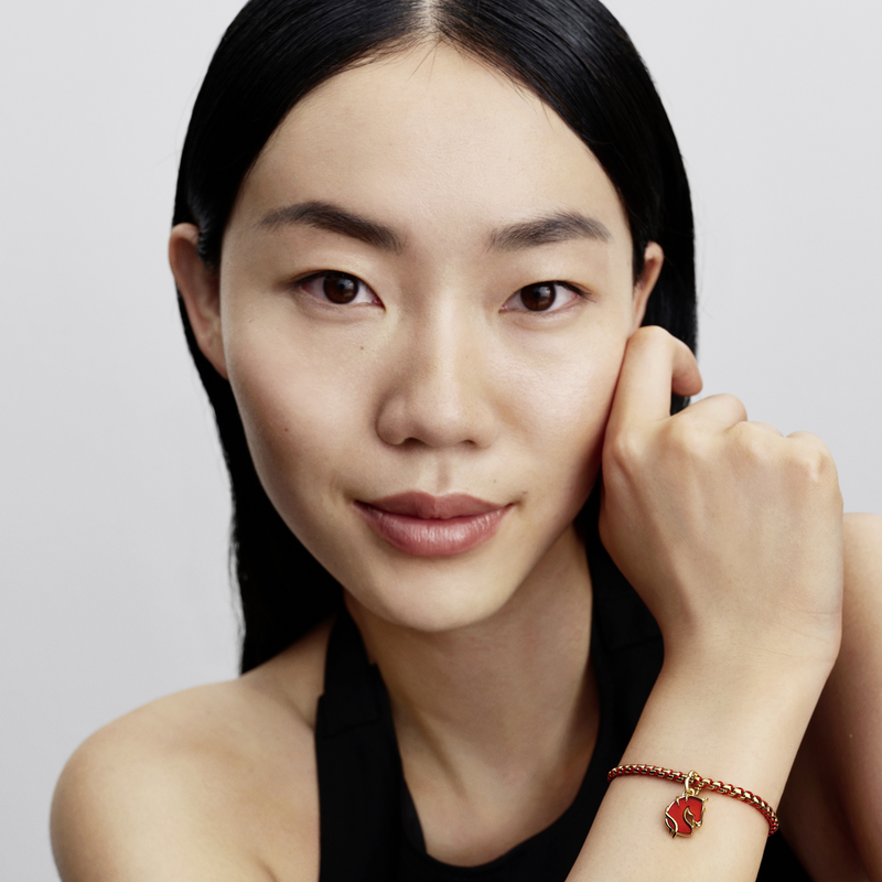 Pandora Moments Gold Plated Red Fire Horse Murano Glass Pendant Charm 764431C01-zoom-