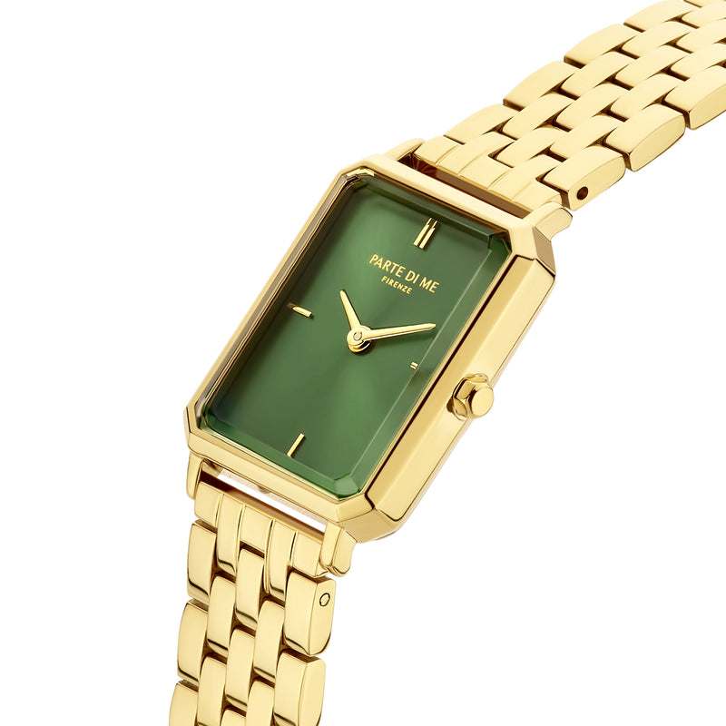 Parte Di Me Orologio Rechthoekig DamenUhr Goldfarbene und Groen PDM09002-zoom-