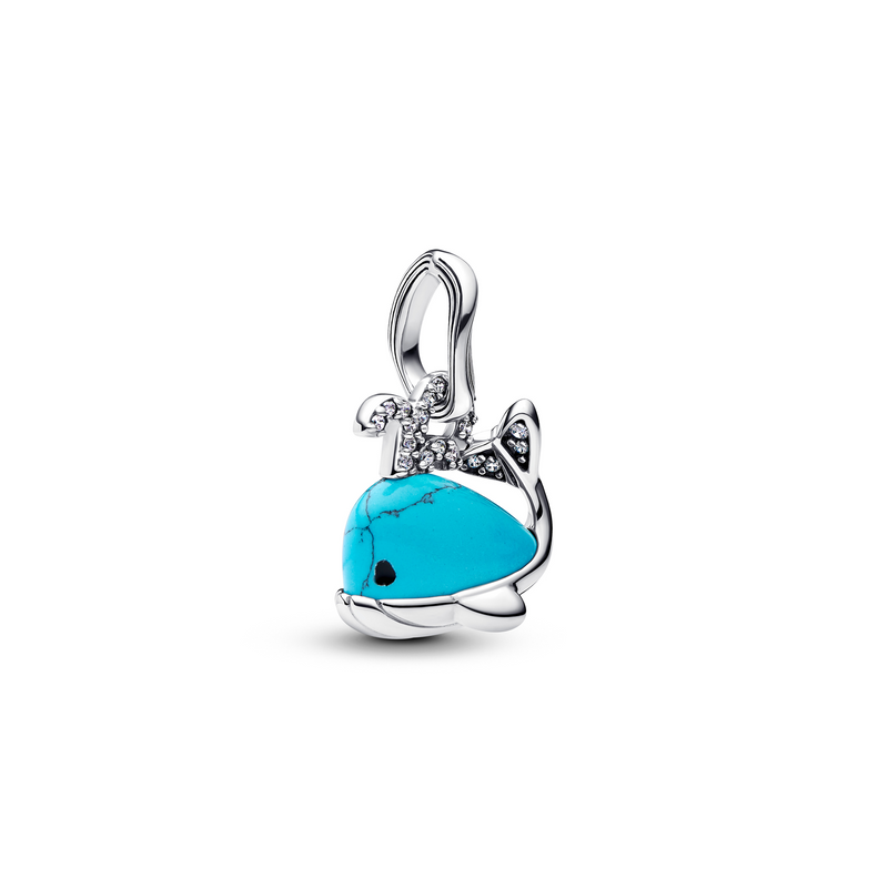 Pandora Moments 925 Sterling Silver Turquoise Whale Dangle Charm 793822C01-zoom-