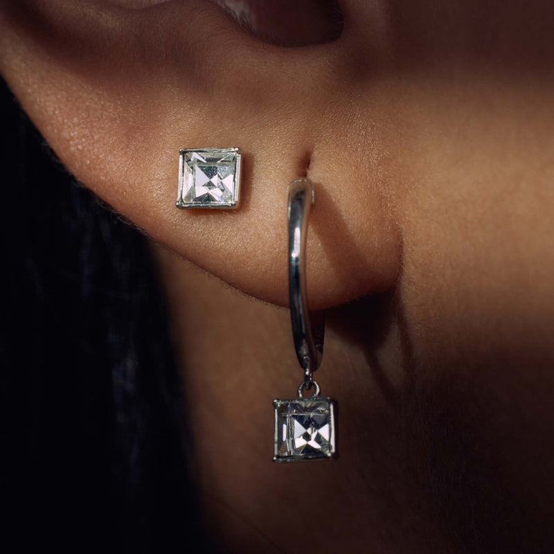 Parte Di Me Cento Luci Perla 925 sterling silver ear studs with preciosa crystal PDM36149-zoom-