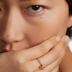 P D Paola Juno 925 Sterling Zilveren Goudkleurige Villa Ring met 18 Karaat Gouden Plating AN01-647-12