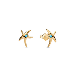 Pandora Moments Gold Plated Starfish Stud Earrings 263820C01