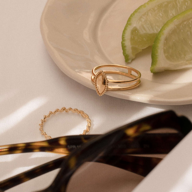 Violet Hamden Sisterhood Lunar 925 Sterlingsilber Vergoldeter Gedrehter Ring VH13030G-50-zoom-