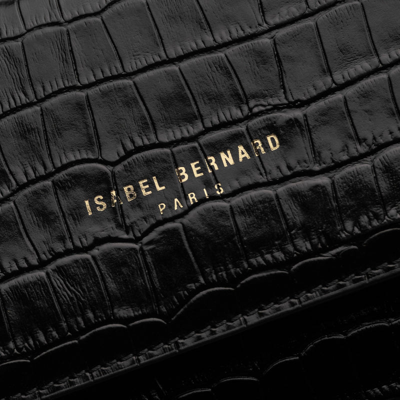Isabel Bernard Femme Forte Heline Kroko Schwarz Kalbsleder Handtasche IB21037-zoom-