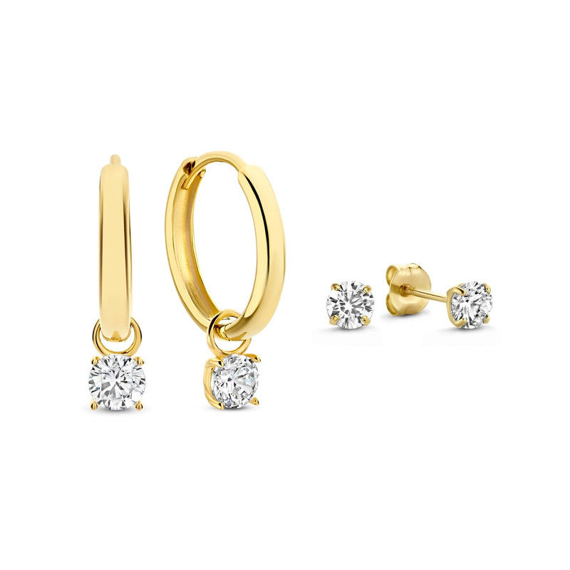 Isabel Bernard Cadeau d'Isabel 14 Karat | Gold Ohrringe Set IB90079-zoom-