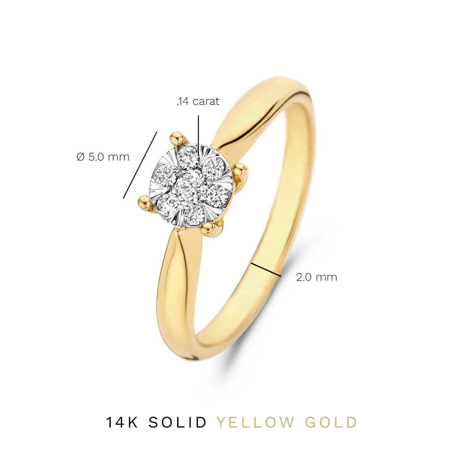 Isabel Bernard De la Paix Hanaé 14 Carat Gold Ring | diamond 0.14 ct | IBD330008-60