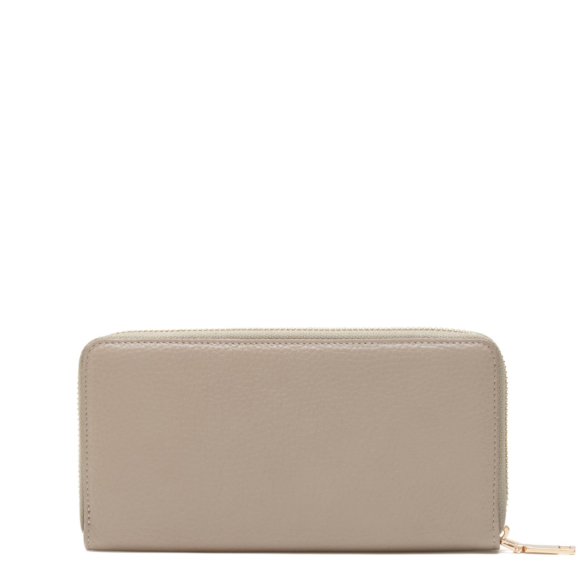 Isabel Bernard Honoré Léa Taupe Calfskin Zip Wallet IB23017