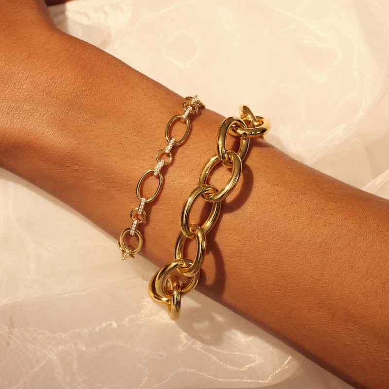 Parte Di Me Bibbiena Poppi Adriane 925 Sterling Silver Gold Plated Link Bracelet PDM32132-zoom-