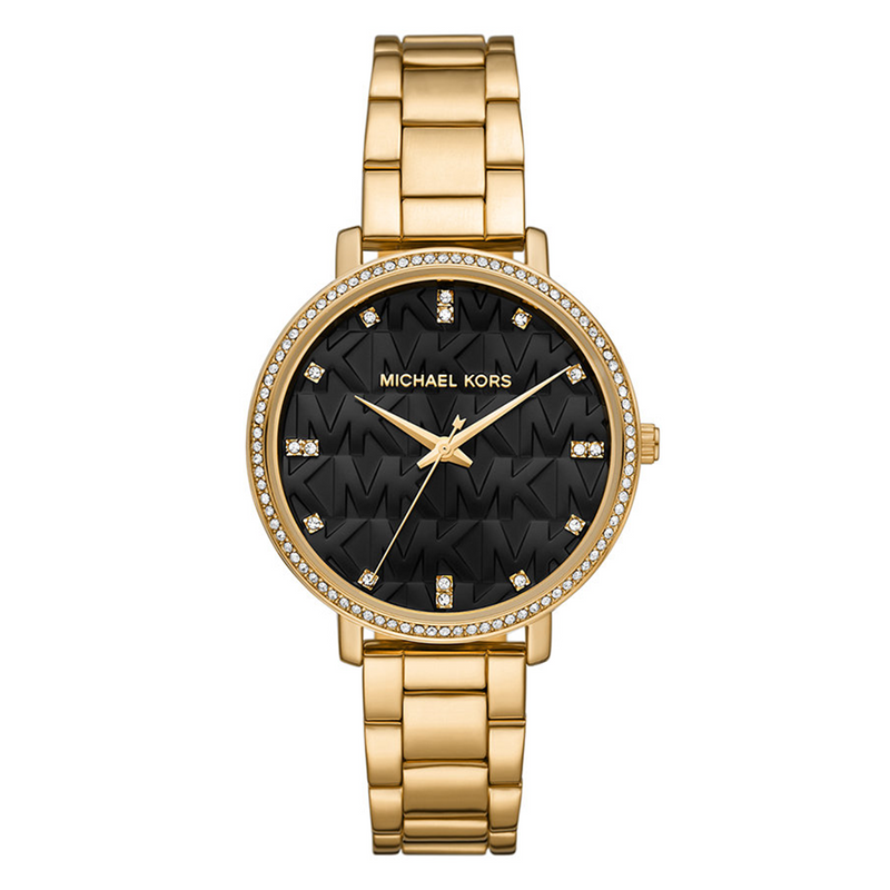 Michael Kors Pyper Gold- Und Schwarze Damenuhr MK4593-zoom-