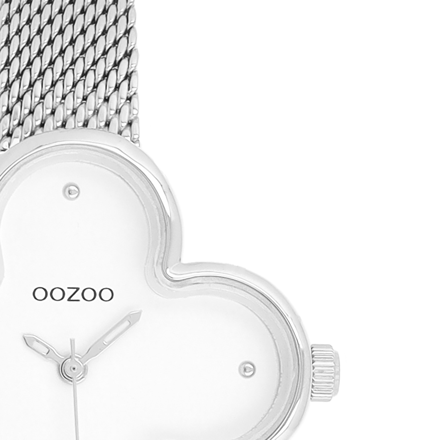 OOZOO Timepieces Silver and White Clover Women's Watch C11525