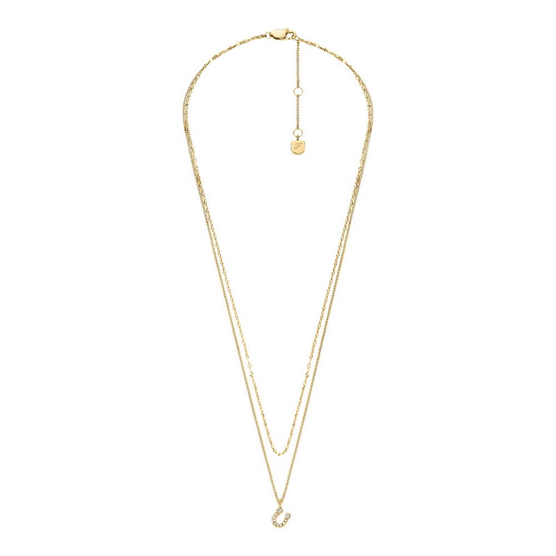 Fossil Sutton Gold Coloured Stainless Steel Necklace JF04906710-zoom-