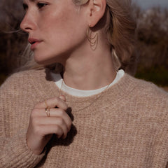 Violet Hamden Sisterhood Twisted Lunar 925 Sterling Silver Gold-coloured Ring VH13030G-50 (size: 50)