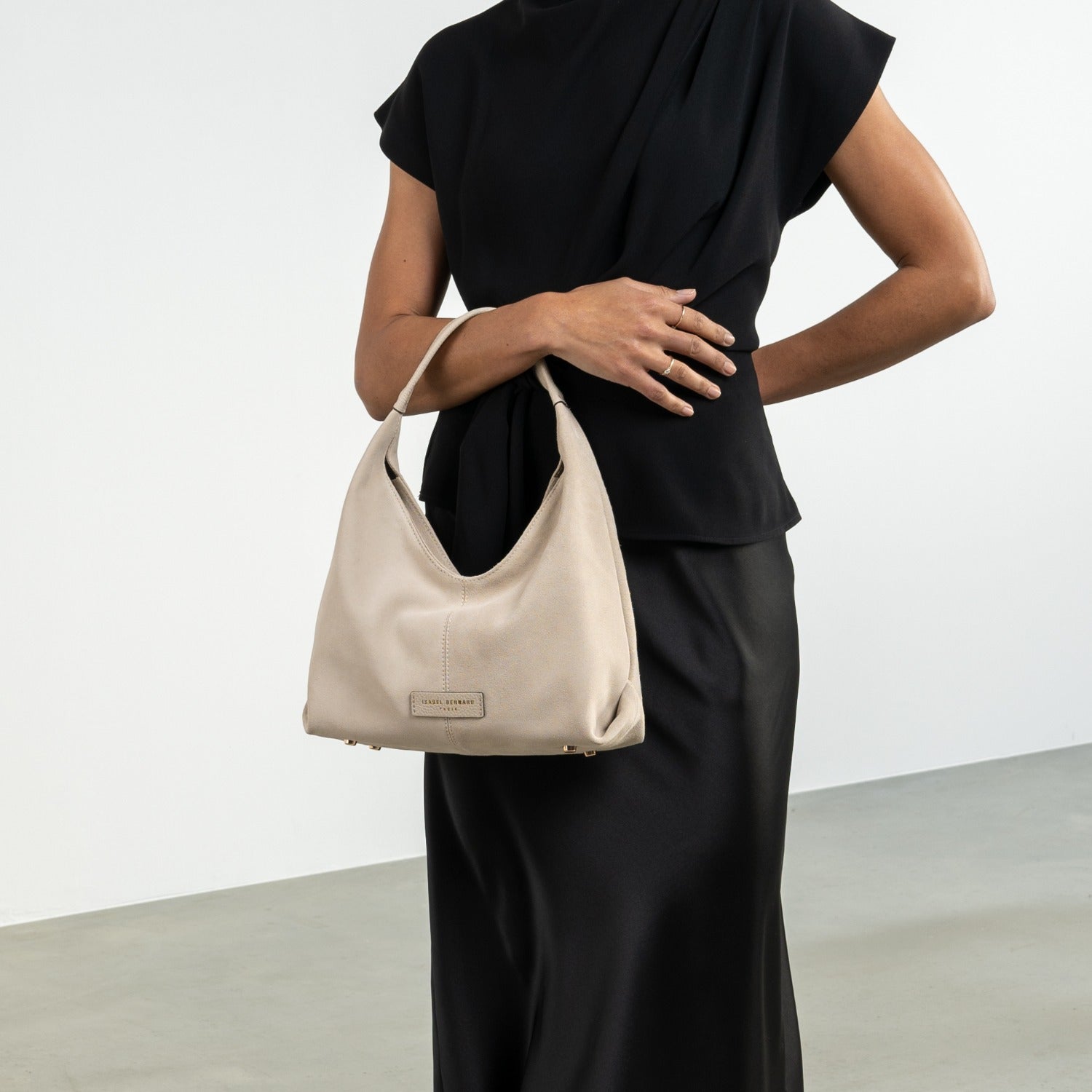 Isabel Bernard Honoré Grace mini cream suede handbag IB21132-170