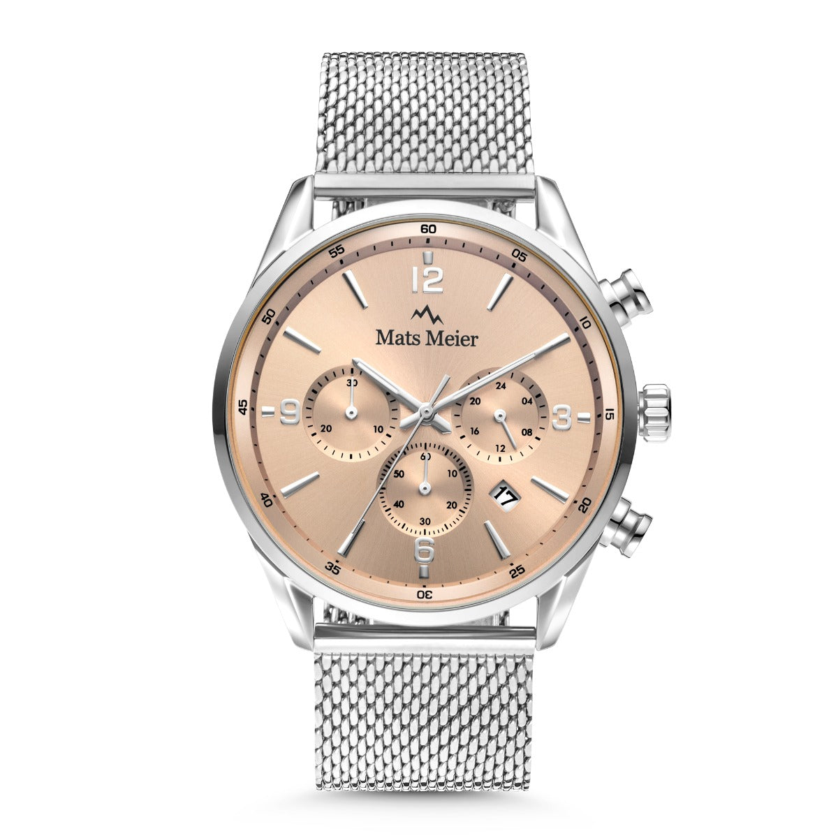 Mats Meier Grand Cornier Chronograph Men's Watch Silver Colored with Taupe MM00134