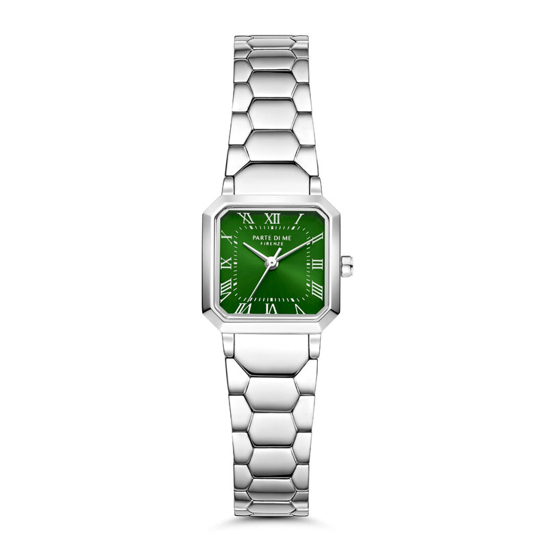 Parte di Me Orologio square ladies watch silver coloured and green PDM09029-zoom-