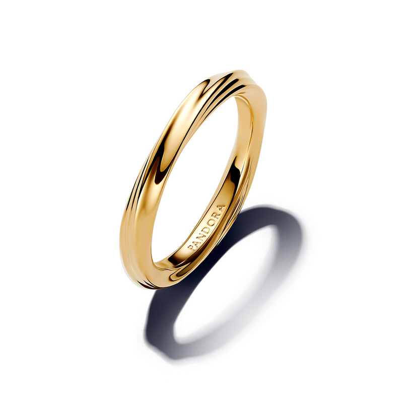 Pandora Essence Gold Plated Twisted Ring 163888C00-56-zoom-