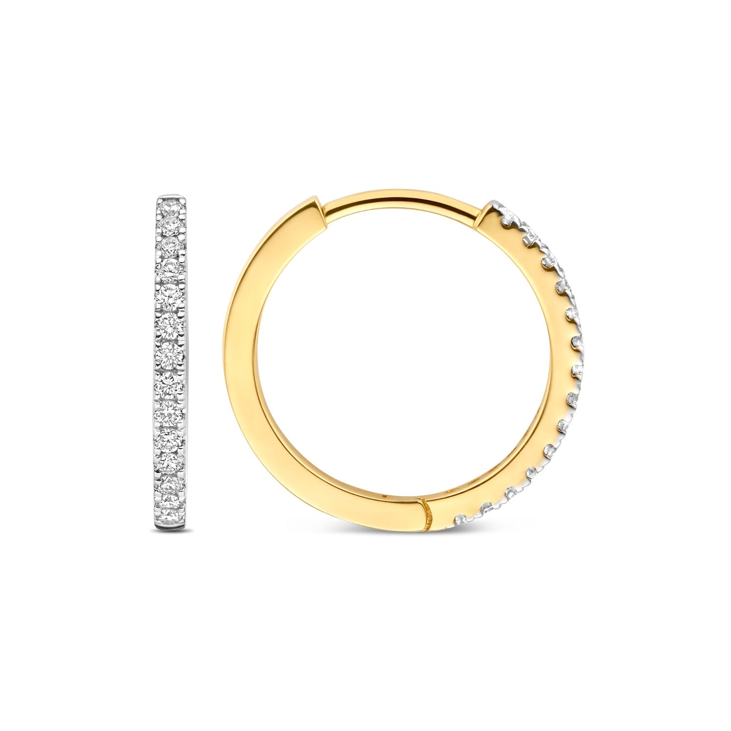 Isabel Bernard De la Paix Madeline 14 karat gold hoop earrings with diamond 0.15 carat IBD360034