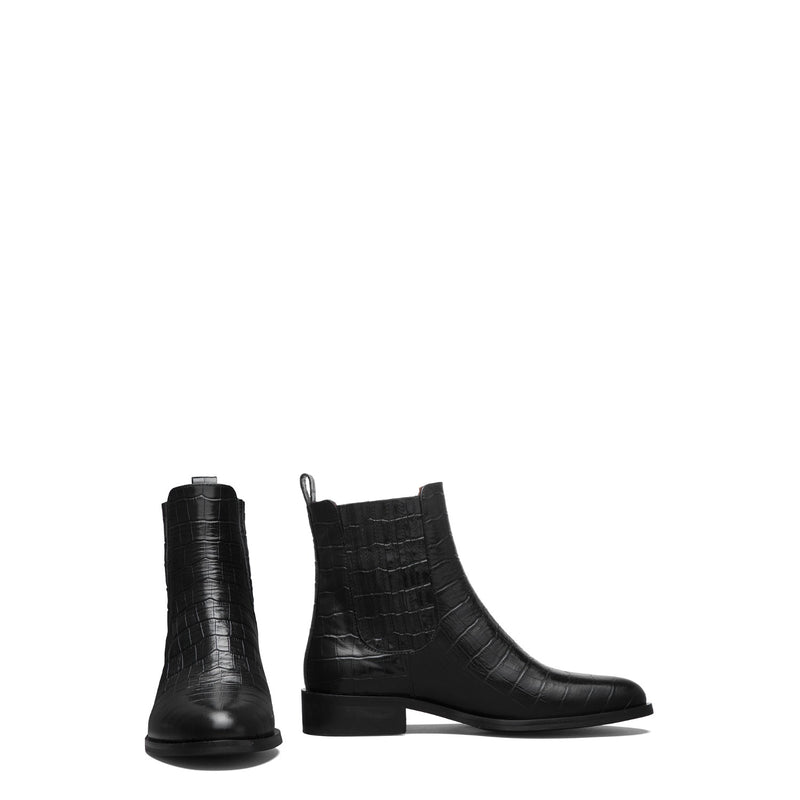 Isabel Bernard Vendôme Chey Croco Schwarze Chelsea Boots aus Kalbsleder IB53012-201-40-zoom-