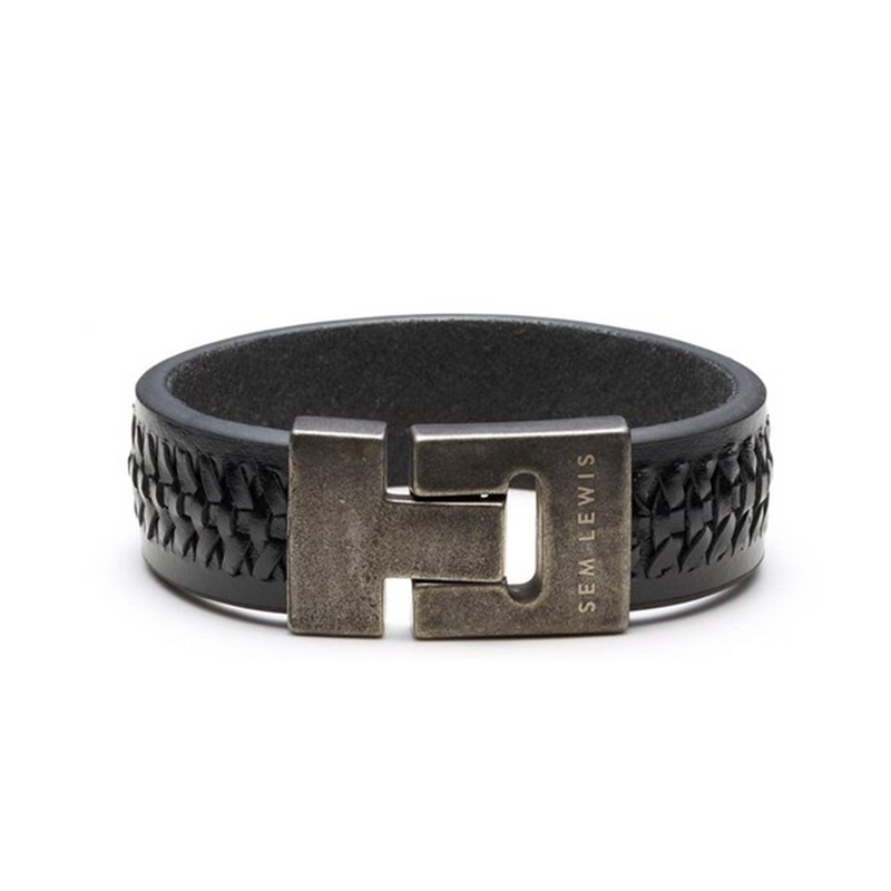 Sem Lewis Black Leather Bracelet SL320007-L-zoom-
