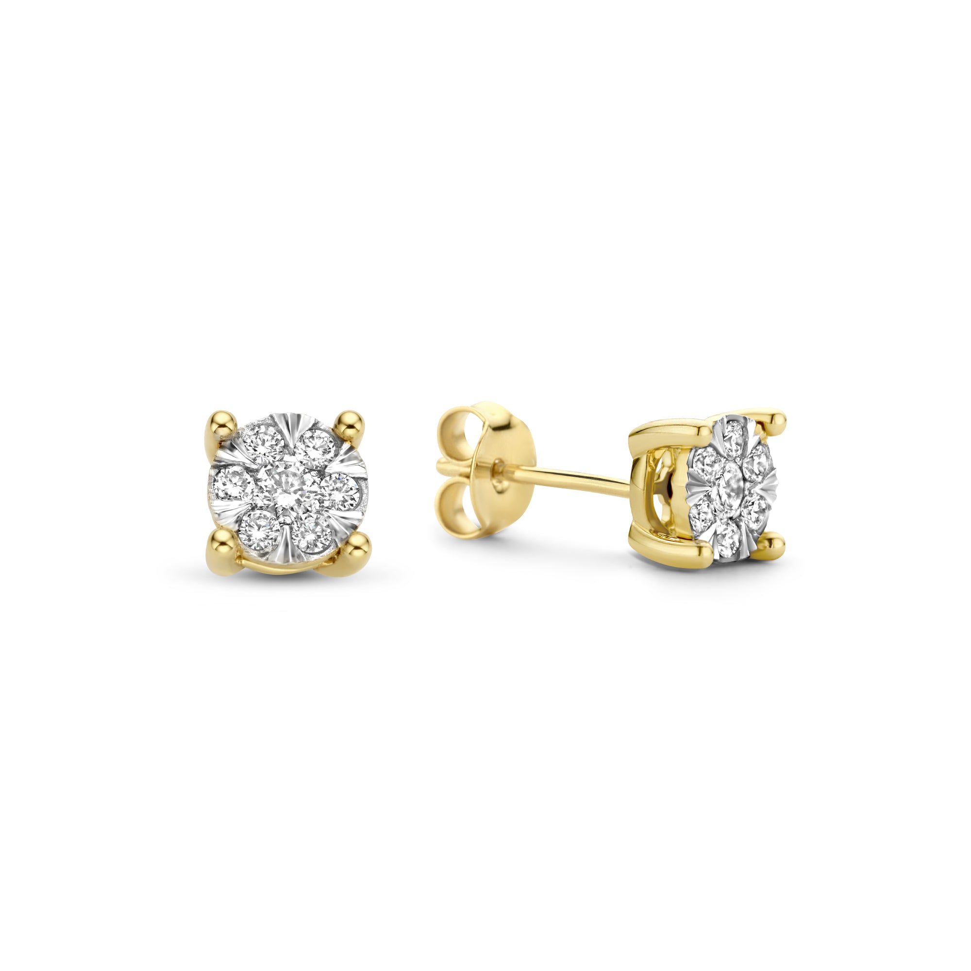 Isabel Bernard De la Paix Hanaé 14 Carat Golden Ear Studs | diamond 0.28 ct | IBD360013