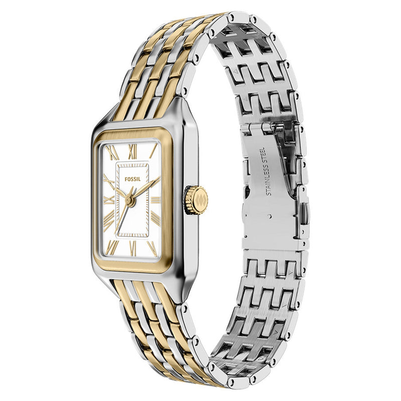 Fossil Raquel Mini Rectangular White Dial Watch ES5468-zoom-
