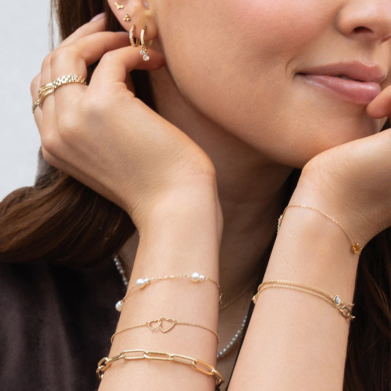 Jackie Gold Connected Love 14 Karat Gold Bracelet JKB25.559-zoom-