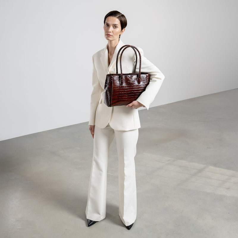 Isabel Bernard Honoré Cloe Midi Kroko Braun Kalbsleder Handtasche IB25082-230-zoom-