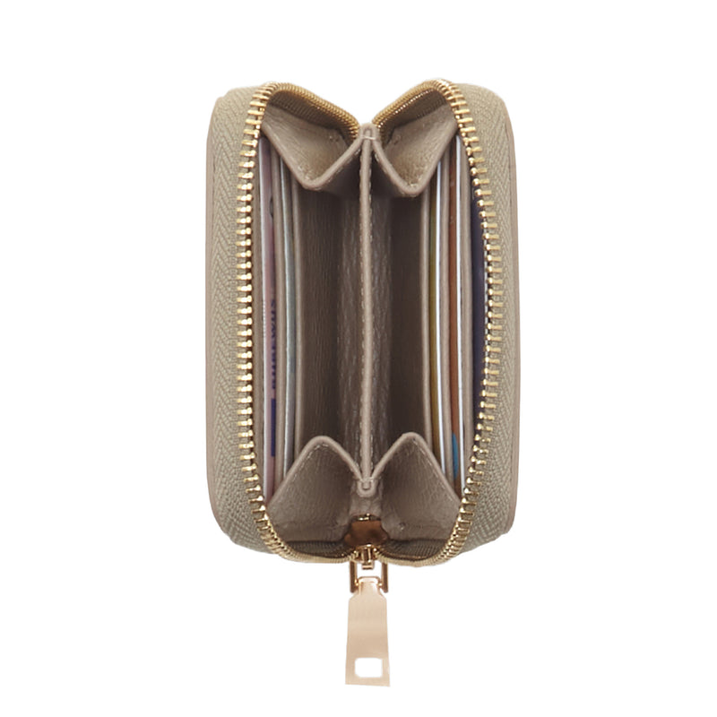 Isabel Bernard Honoré Jules Taupe Portemonnaie mit Reißverschluss aus Kalbsleder IB23018-zoom-