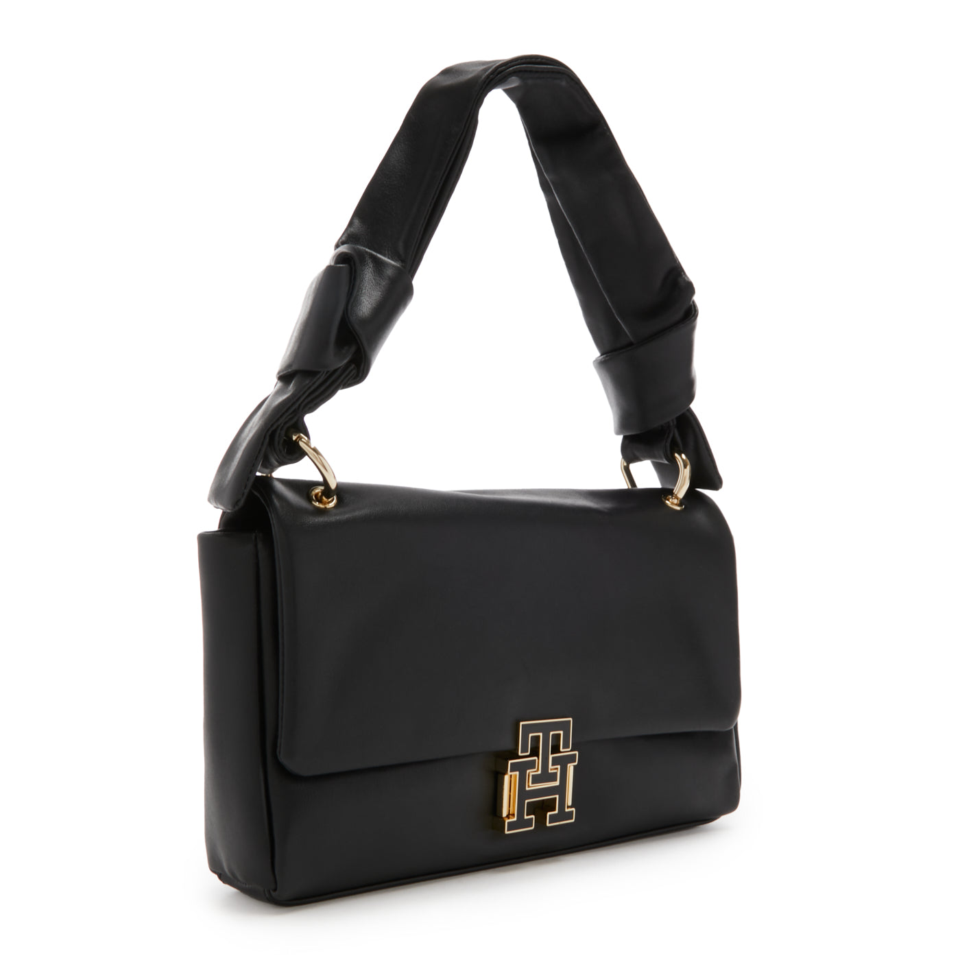 Tommy Hilfiger Pushlock Black Shoulder Bag AW0AW15685BDS