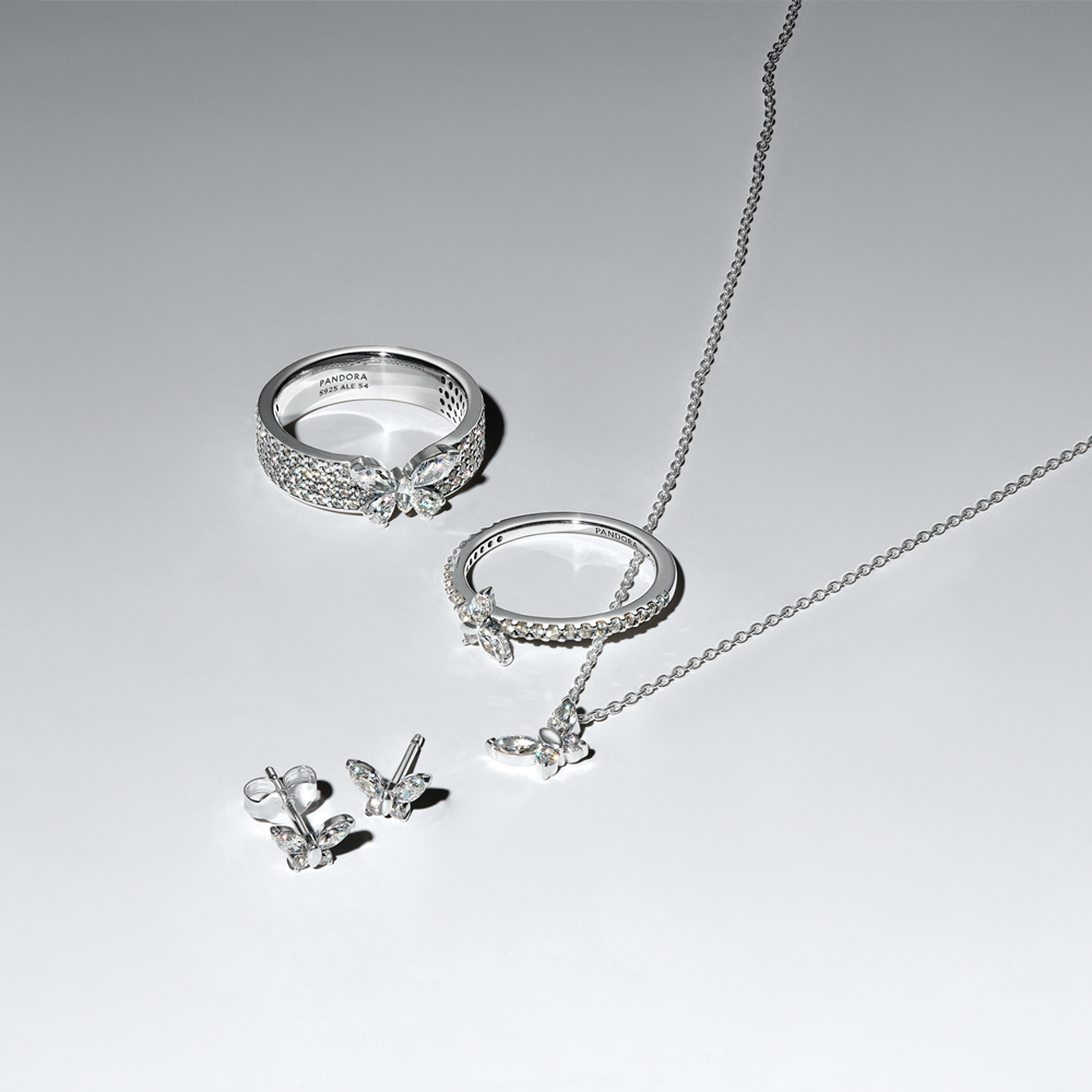 Pandora Timeless 925 Sterling Silver Butterfly Stud Earrings 294263C01