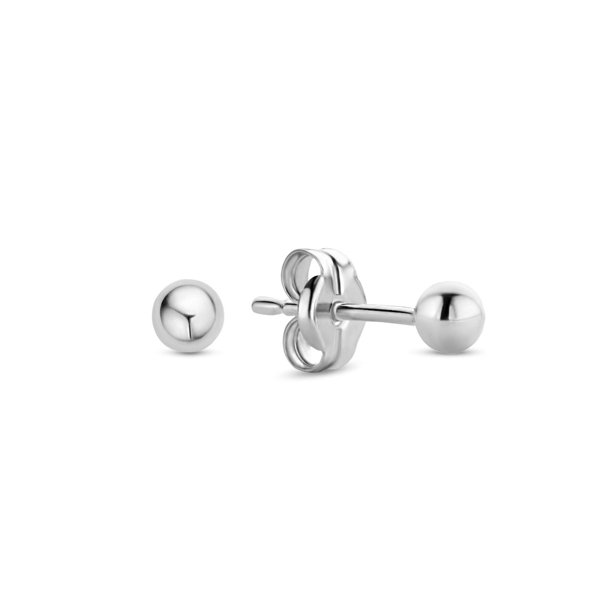 Isabel Bernard Saint Germain Nadie 14 karat white gold ear studs with sphere IB360275