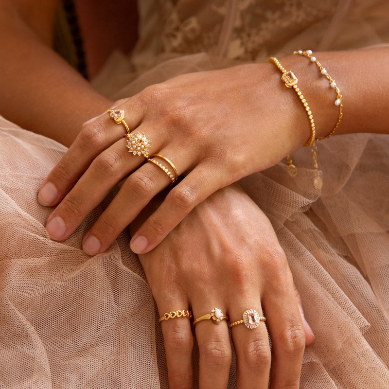 24Kae 925 Sterling Silber goldfarbener Ring 12482Y/52-zoom-