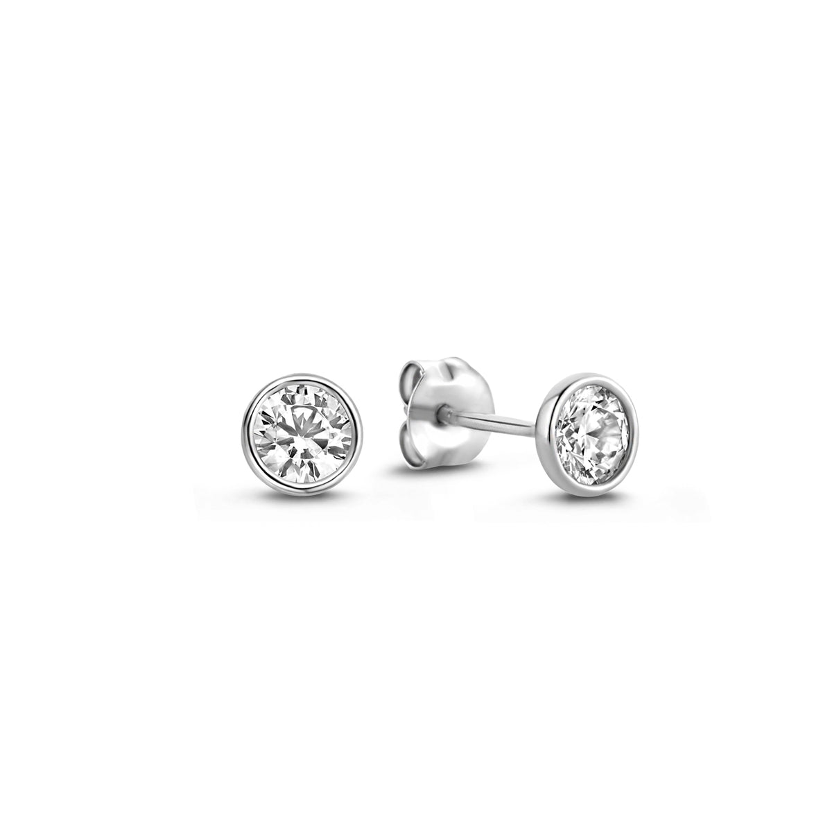 Isabel Bernard Saint Germain Juliette 14 Carat Whitegold Ear Studs IB360206