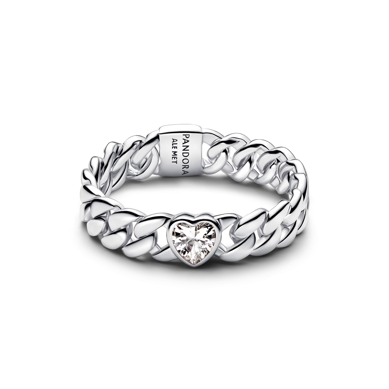 Pandora Timeless 925 Sterling Silver Cuban Switch Ring 194386C01-52