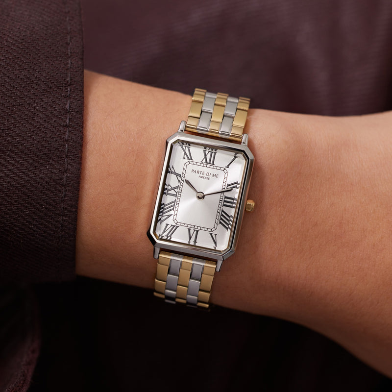 Parte di Me Orologio rectangular ladies watch gold coloured and silver PDM09022-zoom-