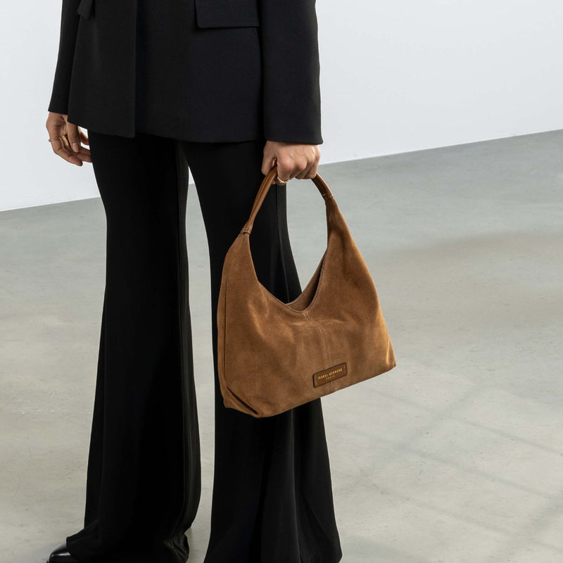 Isabel Bernard Honoré Grace Mini braune Wildleder-Handtasche IB21132-130-zoom-