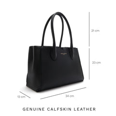 Isabel Bernard Honoré Cloe Midi Black Calfskin Leather Handbag IB25082-001