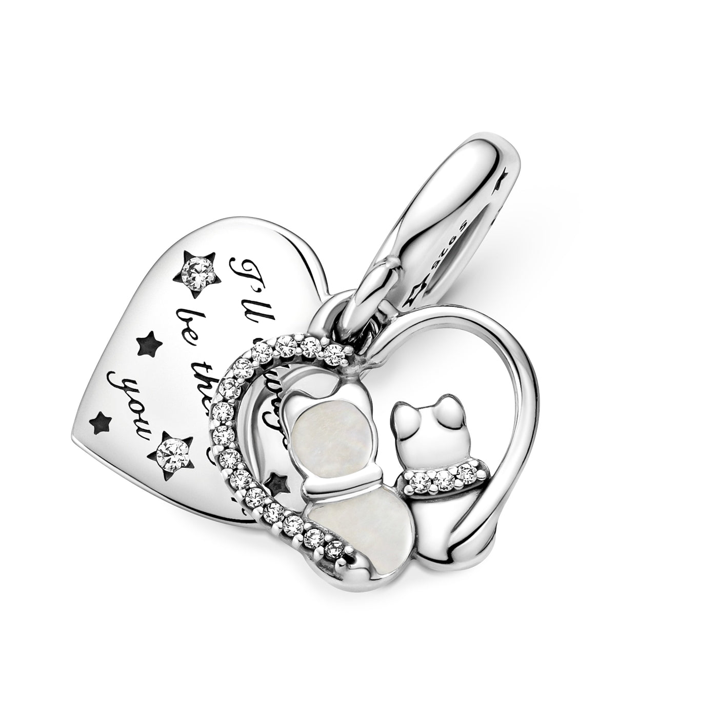 Pandora Moments 925 Sterling Silver Cats & Hearts Charm 799546C01
