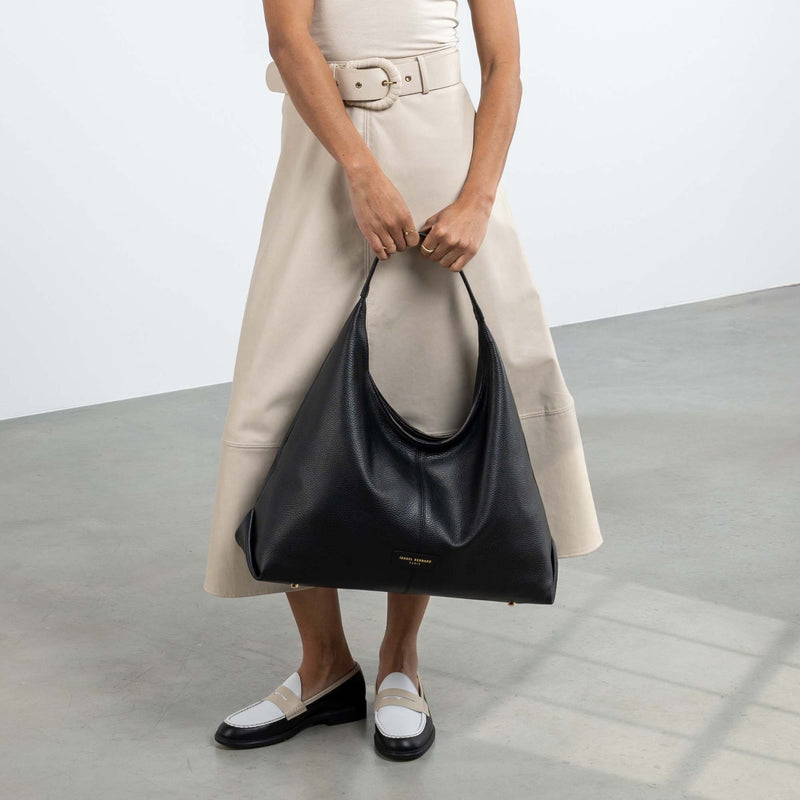 Isabel Bernard Honoré Grace schwarze Leder-Schultertasche aus Kalbsleder IB25093-001-zoom-