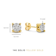 Isabel Bernard De la Paix Hanaé 14 Carat Golden Ear Studs | diamond 0.28 ct | IBD360013