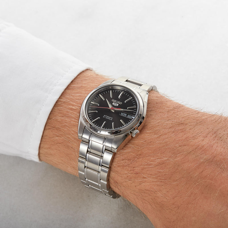 Seiko 5 Sports herren Automatikuhr Silber SNKL45K1-zoom-