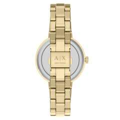 Armani Exchange Round Gold Watch with Gold Bracelet AX7177SET