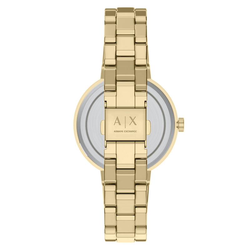 Armani Exchange Round Gold Watch with Gold Bracelet AX7177SET-zoom-