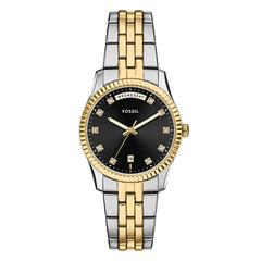 Fossil Scarlette Round Black Dial Watch ES5458